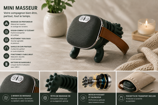 Masseur Cervical à Compression & Pétrissage pour Nuque et Épaules