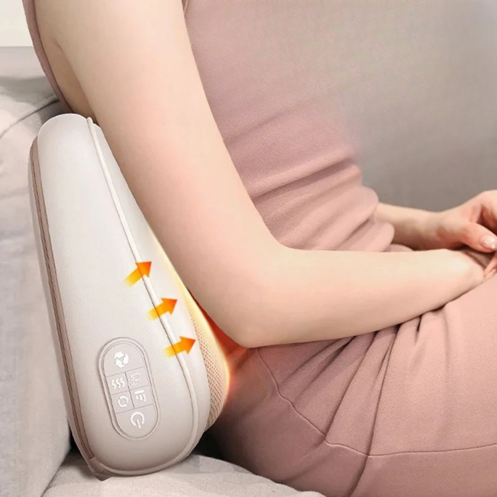 Coussin Massant Chauffant Shiatsu pour Nuque et Épaules – Massage Électrique Relaxant