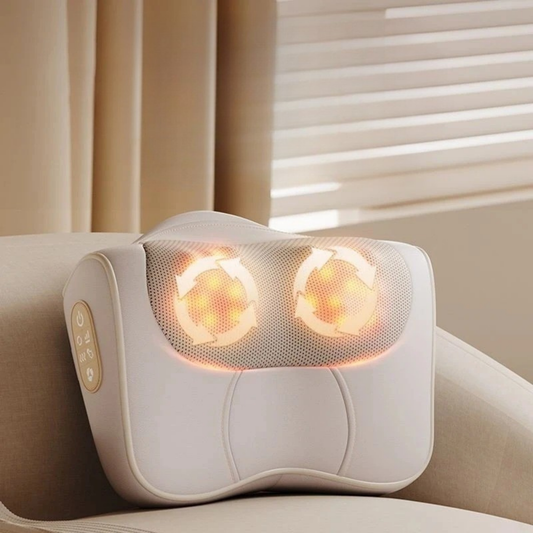 Coussin Massant Chauffant Shiatsu pour Nuque et Épaules – Massage Électrique Relaxant