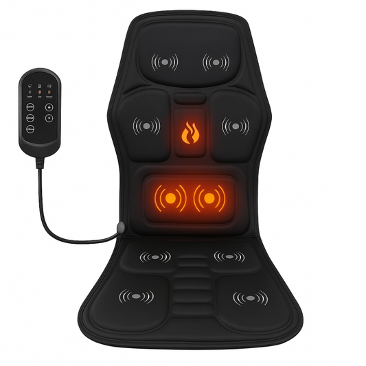 Siège Massant Chauffant Pliable pour Dos et Lombaires avec Télécommande