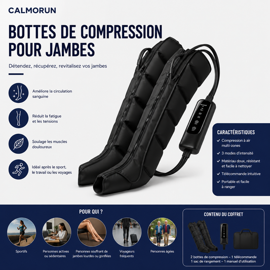 Masseur Jambes à Compression d’Air pour Mollets et Pieds