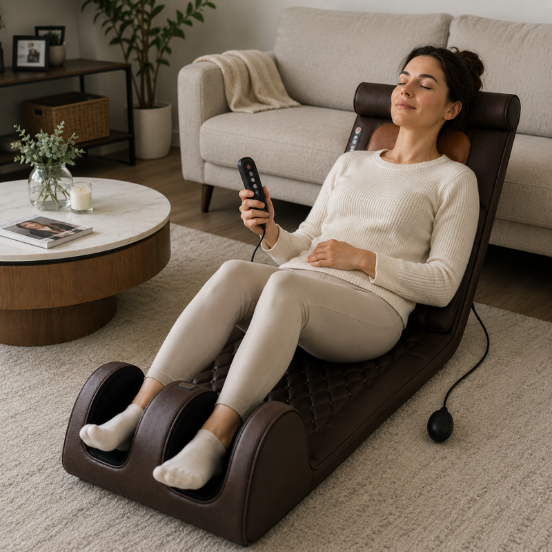 Siège Massant Shiatsu Chauffant Corps Entier pour Dos, Nuque, Épaules et Jambes